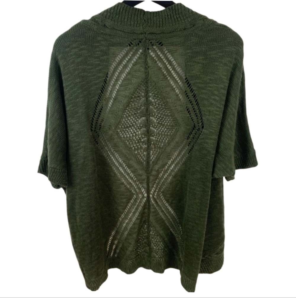 Torrid Olive Green Open Front Short Sleeve Cardigan - Picture 2 of 8
